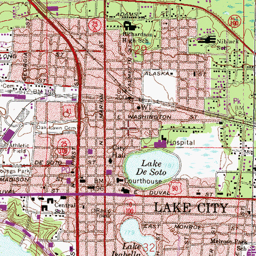 Topographic Map of Columbia County Sheriff's Office, FL