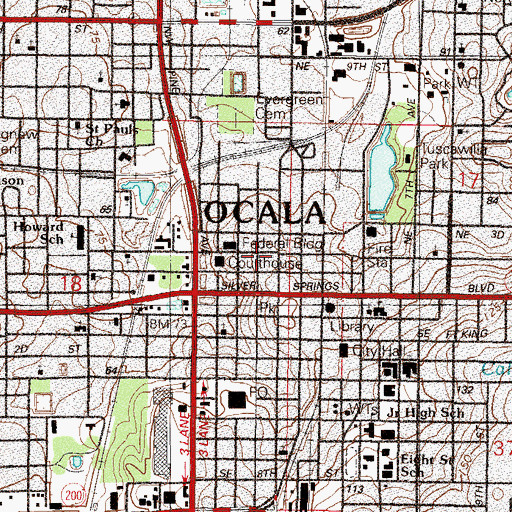 Topographic Map of Marion County Sheriff's Office - Civil Unit, FL