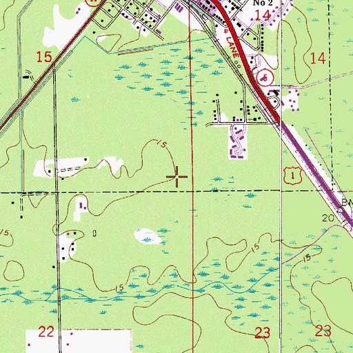 Topographic Map of Flagler County Sheriff's Office Operations Center, FL