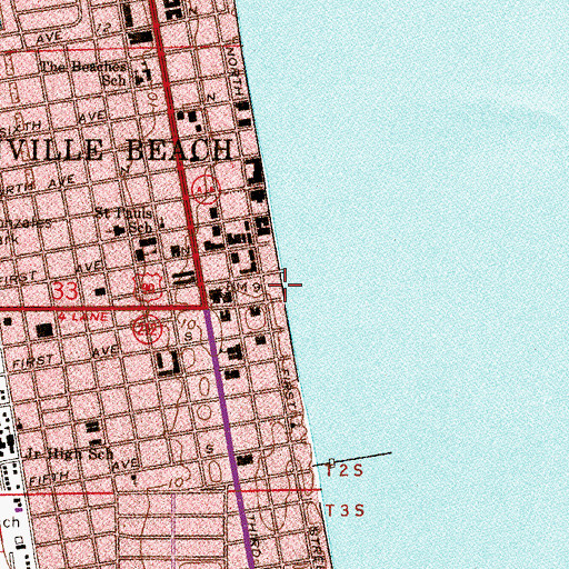Topographic Map of Jacksonville Beach Patrol, FL