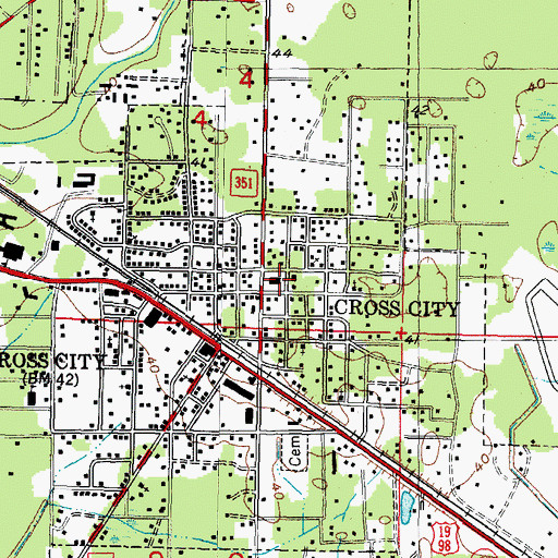 Topographic Map of Dixie County Sheriff's Office, FL