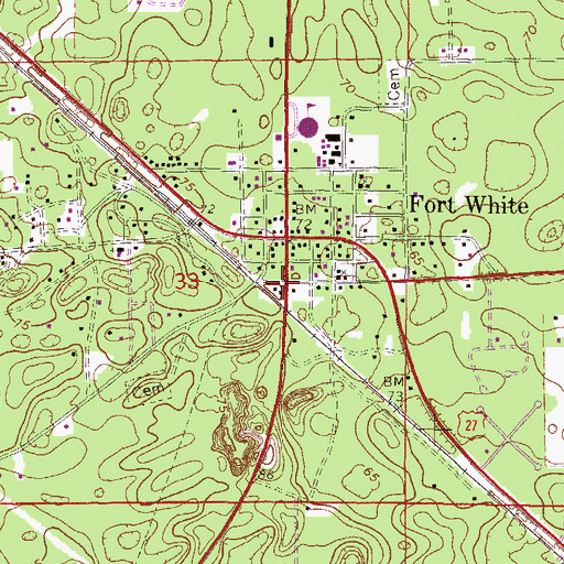 Topographic Map of Columbia County Sheriff's Office District 2, FL