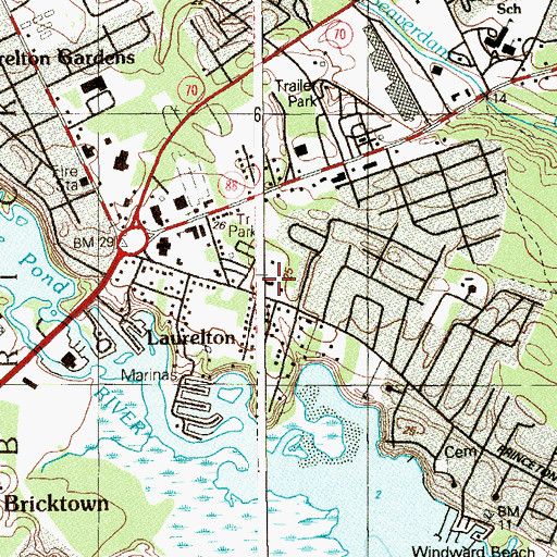 Topographic Map of Laurelton School, NJ