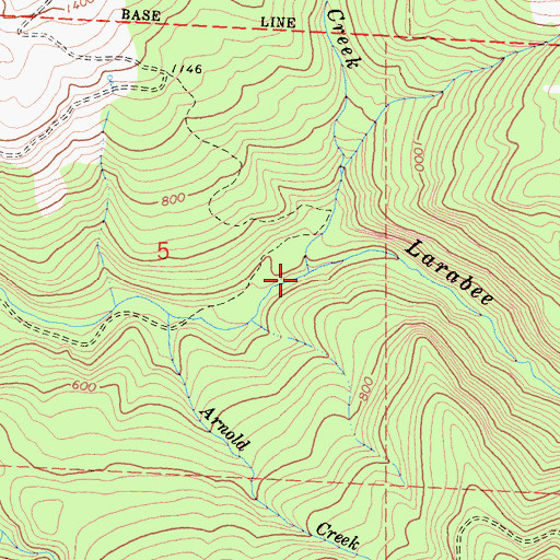 Topographic Map of Smith Creek, CA