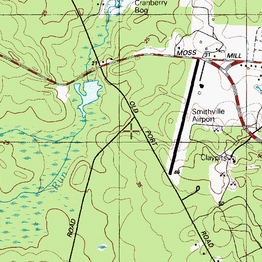 Topographic Map of Smithville Elementary School, NJ
