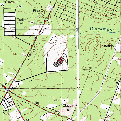 Topographic Map of Egg Harbor Township High School, NJ