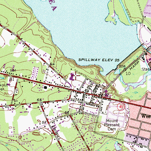 Topographic Map of Mount Pleasant Elementary School, NJ