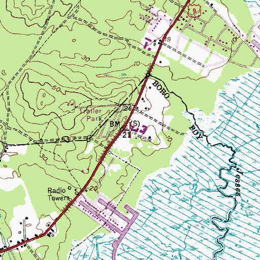 Topographic Map of Coastal Learning Center Day School, NJ