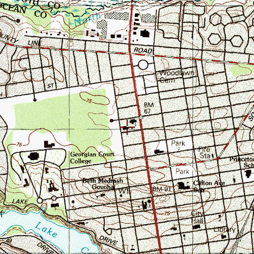 Topographic Map of Alpha School, NJ