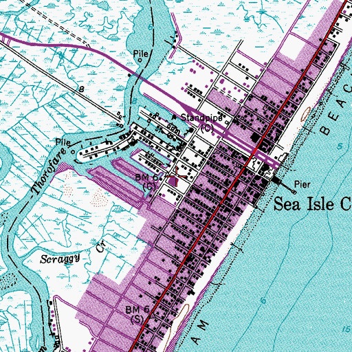 Topographic Map of Sea Isle City Public Elementary School, NJ