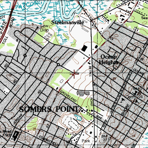 Topographic Map of Charter Tech High School for Performing Arts, NJ