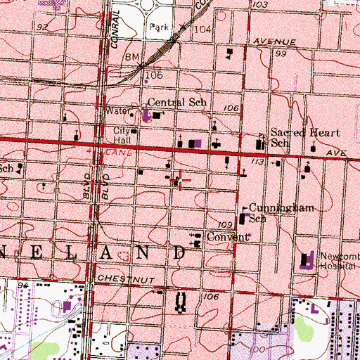 Topographic Map of Maurice Fels Elementary School, NJ