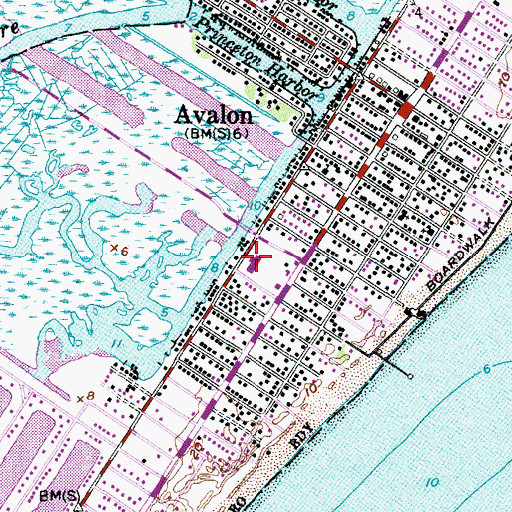 Topographic Map of Avalon Elementary School, NJ
