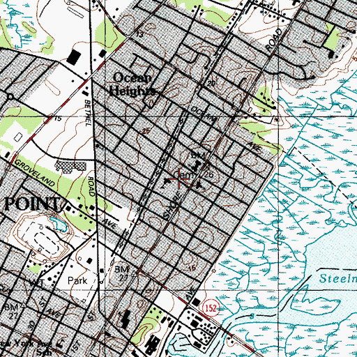 Topographic Map of Dawes Avenue Elementary School, NJ