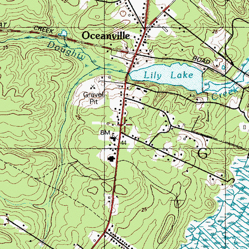 Topographic Map of Oceanville Kindergarten Learning Center School, NJ