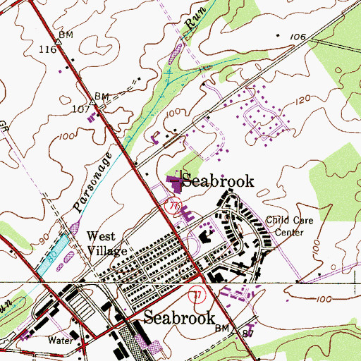 Topographic Map of Woodruff Middle School, NJ