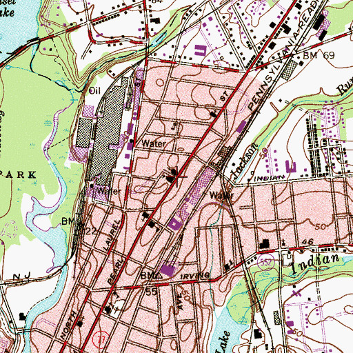 Topographic Map of Immaculate Conception School, NJ