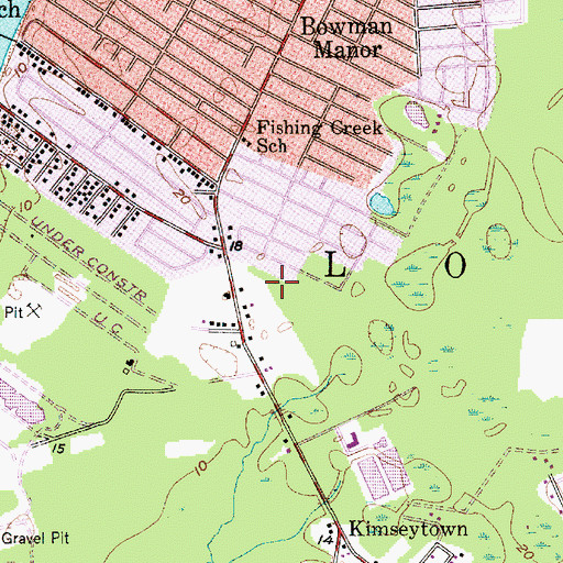 Topographic Map of Memorial Elementary School, NJ