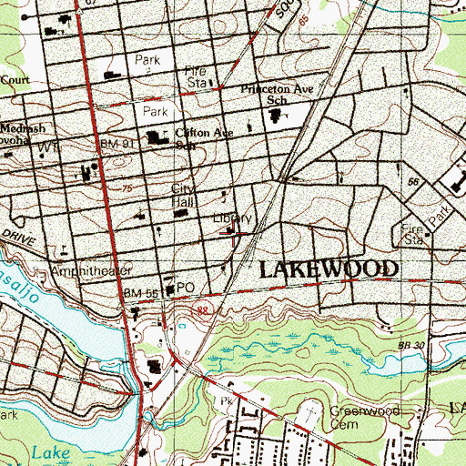 Topographic Map of Yeshiva K'tana of Lakewood, NJ