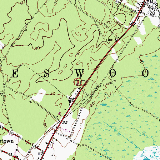 Topographic Map of Eagleswood Township Elementary School, NJ
