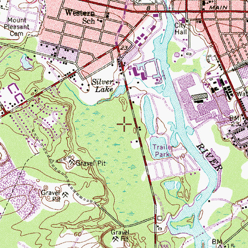 Topographic Map of Silver Run Elementary School, NJ
