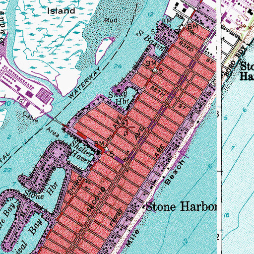 Topographic Map of Stone Harbor Elementary School, NJ