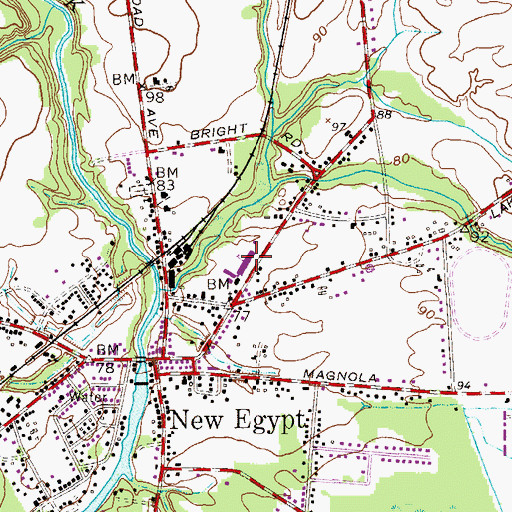 Topographic Map of New Egypt Elementary School, NJ