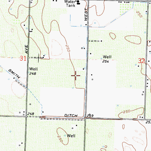 Topographic Map of Smith Ditch, CA