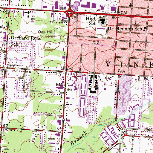 Topographic Map of Saint Francis of Assisi School, NJ