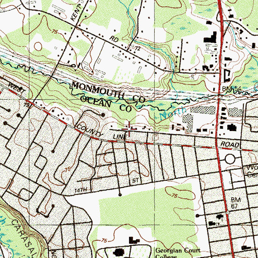 Topographic Map of New Jersey Center for Judaic Study, NJ