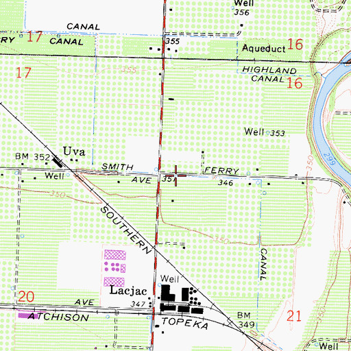 Topographic Map of Smith Ferry Canal, CA