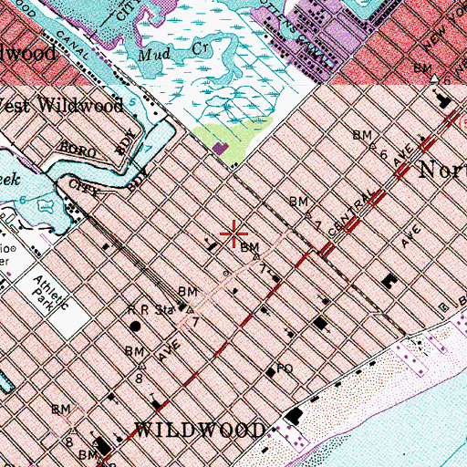 Topographic Map of Glenwood Avenue Elementary School, NJ