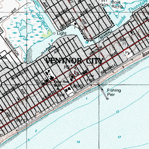 Topographic Map of Saint James Elementary School, NJ