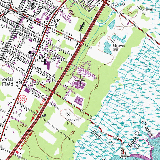 Topographic Map of Middle Township High School, NJ