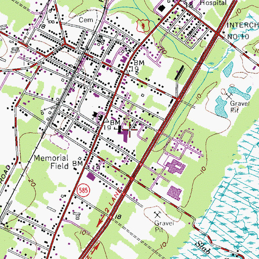 Topographic Map of Middle Township 1 Elementary School, NJ