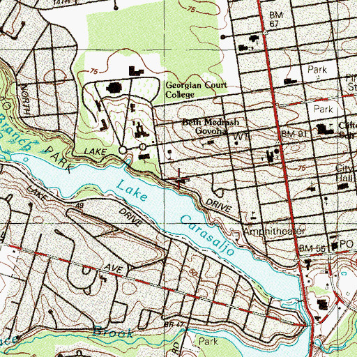Topographic Map of Ocean Day School, NJ