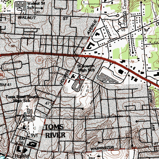 Topographic Map of Saint Joseph Grade School, NJ
