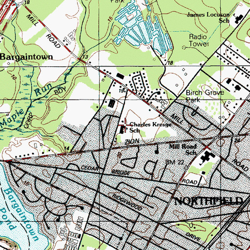 Topographic Map of Jewish Community Day School, NJ