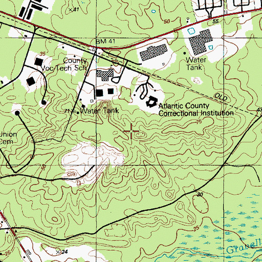 Topographic Map of Atlantic County Special High School, NJ