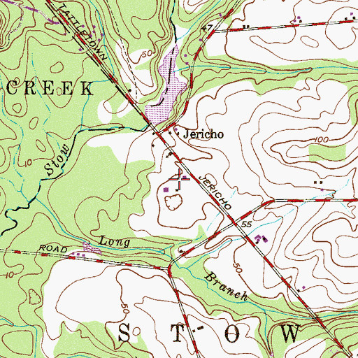 Topographic Map of Woodland Country Day School, NJ