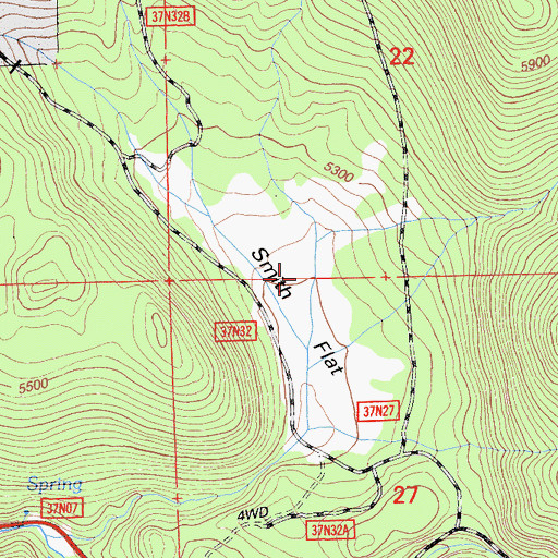 Topographic Map of Smith Flat, CA