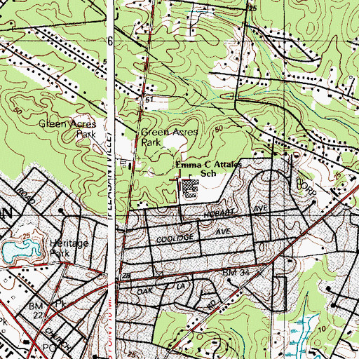Topographic Map of H Ashton Marsh Elementary School, NJ