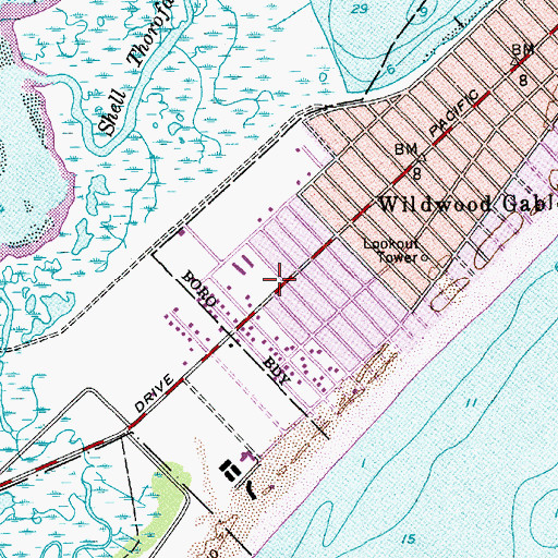 Topographic Map of Crest Memorial Elementary School, NJ