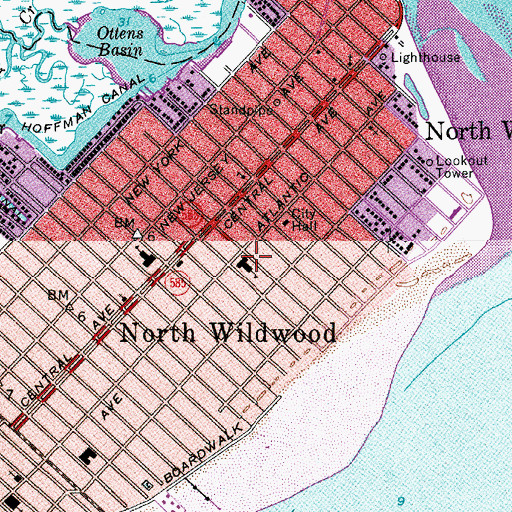Topographic Map of Margaret Mace Elementary School, NJ