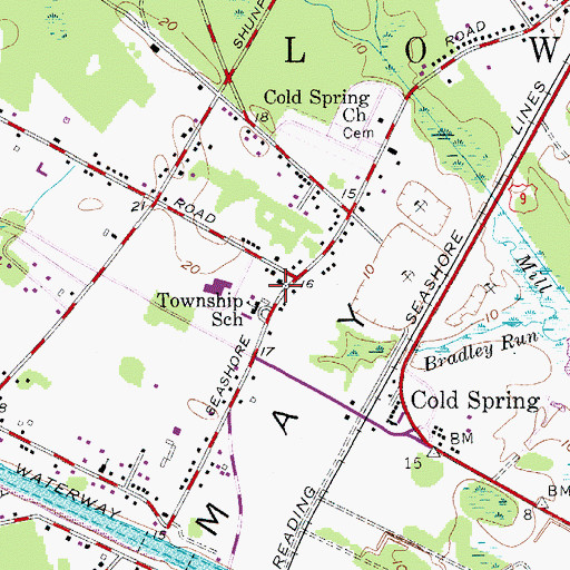 Topographic Map of Sandman Consolidated Elementary School, NJ