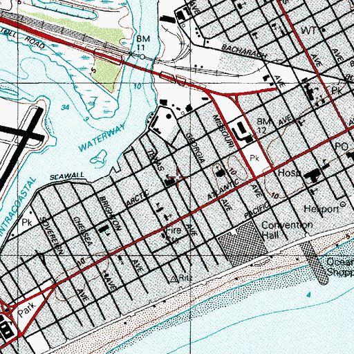 Topographic Map of Texas Avenue Elementary School, NJ