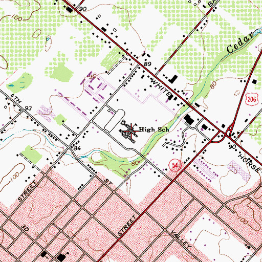 Topographic Map of Hammonton Middle School, NJ