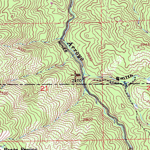 Topographic Map of Smith Gulch, CA