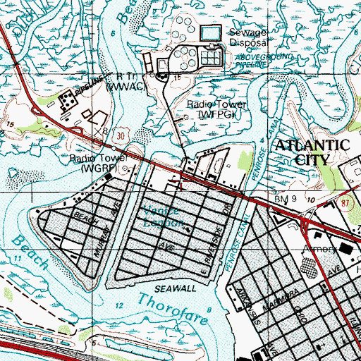 Topographic Map of Venice Park Elementary School, NJ