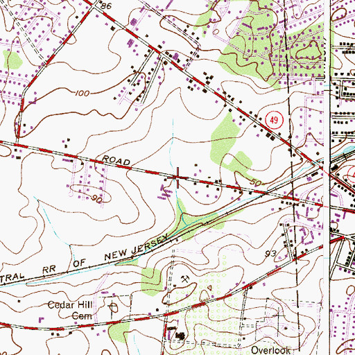 Topographic Map of Devereux New Jersey Center School, NJ